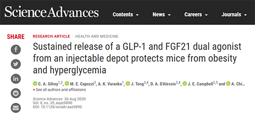 GLP1-ELP和ELP-FGF21协同治疗具有减肥作用 龙8-long8